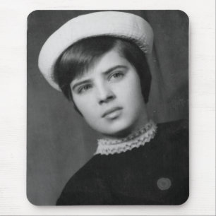 Tapis De Souris Photo vintage d'une jeune fille jeune et élégante