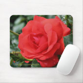 Tapis De Souris Photographie Mousepad de fleur de rose rouge (Avec souris)