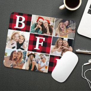Tapis De Souris Photos souvenir à carreaux rouges des meilleures a