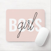 Tapis De Souris Phrase moderne Pastel Rose fille Boss Phrase (Avec souris)