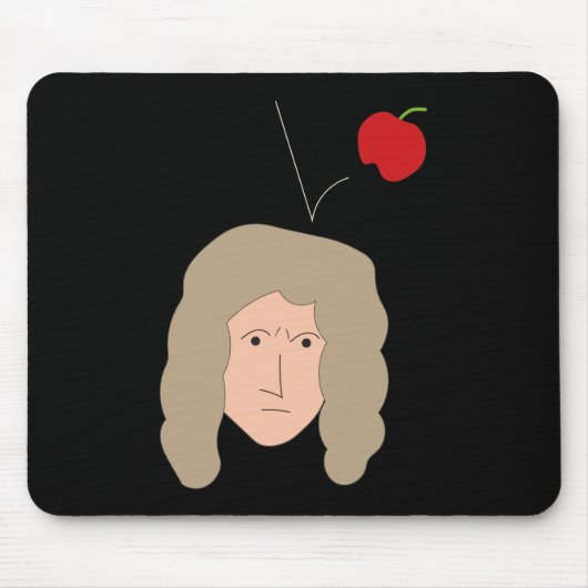 Tapis De Souris Physics Humor Isaac Newton Apple Nerd Geek (Devant)