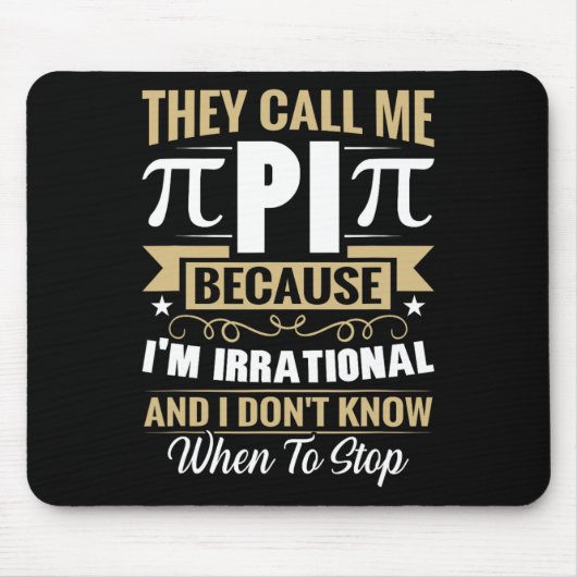 Tapis De Souris Pi Day Math Nerd - Appelez-moi Pi Irrationnel Ne s (Devant)