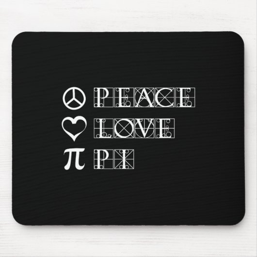 Tapis De Souris Pi Day Peace Love Math Geometry Trigonometry (Devant)