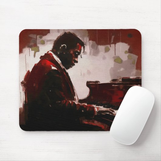 Tapis De Souris Pianiste de bar nocturne (Avec souris)