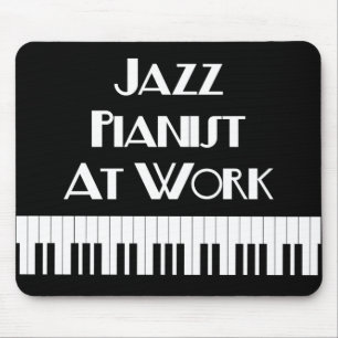 Tapis De Souris Pianiste de jazz aux clés de travail et de piano