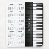 Tapis De Souris Piano Keyboard Design 2025 Calendrier Mousepad (Devant)