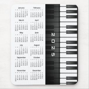 Tapis De Souris Piano Keyboard Design 2025 Calendrier Mousepad