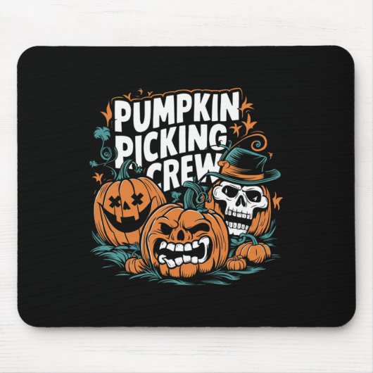 Tapis De Souris Picking Crew Funny Citrouille Patch Costume d'Hall (Devant)