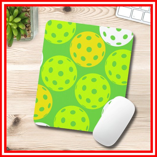 Tapis De Souris Pickleball Anniversaire Soirée Sport Vert