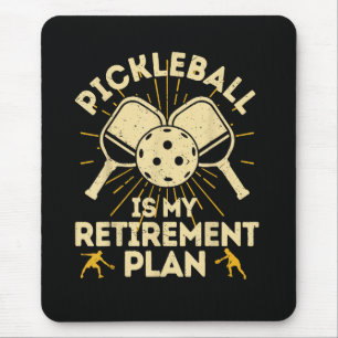 Tapis De Souris Pickleball Drôle Mon Plan De Retraite Vintage