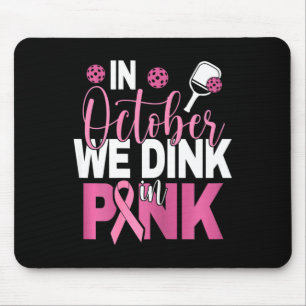 Tapis De Souris Pickleball - En octobre, nous jouons en rose i