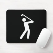 Tapis De Souris Pictogramme jouant au golf Mousepad (Avec souris)