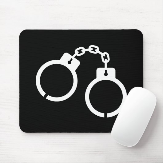 Tapis De Souris Pictogramme Mousepad de menottes (Avec souris)