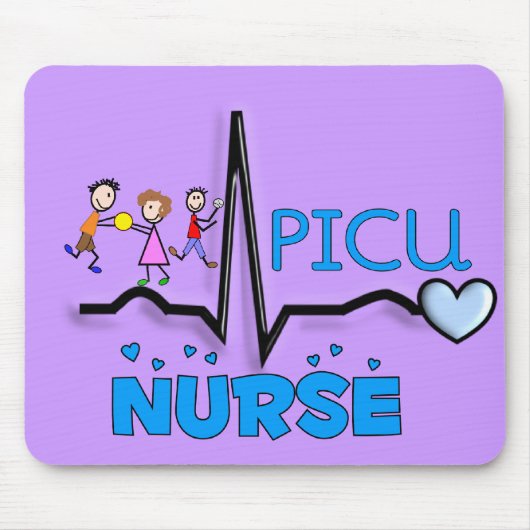 Tapis De Souris PICU Infirmière Cadeaux-QRS Segment et conception (Devant)
