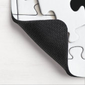 Tapis De Souris Pièces de puzzle qui s'amusent noir et blanc (Coin)