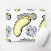 Tapis De Souris Pied bébé doré (Avec souris)