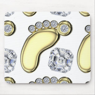 Tapis De Souris Pied bébé doré