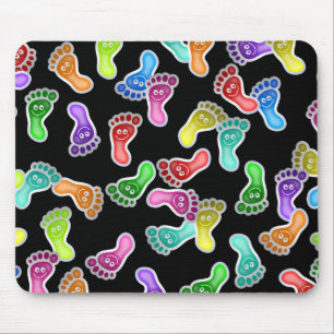 Tapis De Souris Pieds heureux de papier peint