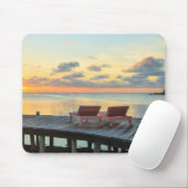 Tapis De Souris Pier surplombe l'océan, Belize (Avec souris)