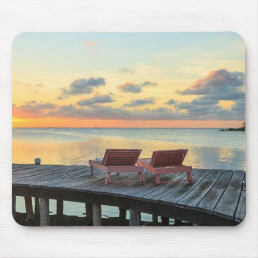 Tapis De Souris Pier surplombe l'océan, Belize (Devant)