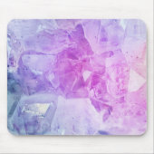 Tapis De Souris Pierre de cristal rose violet de couleur bohème (Devant)