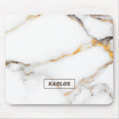 Tapis De Souris Pierre en faux marbre blanc et geige de luxe (Devant)