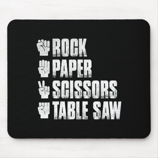 Tapis De Souris Pierre Feuille Ciseaux Scie à Table Drôle Hallowee (Devant)