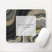 Tapis De Souris Pierre gris noir et marbre doré (Avec souris)