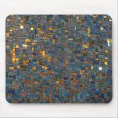 Tapis De Souris Pierres mosaïques en bleu et or Mousepad (Devant)