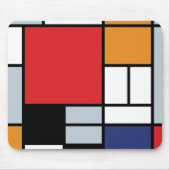 Tapis De Souris Piet Mondrian - Composition avec grand plan rouge (Devant)