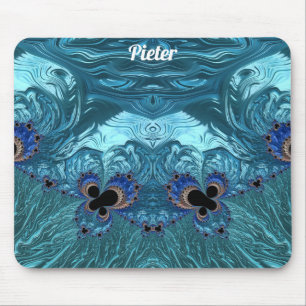 Tapis De Souris PIETER ~ Blue Aqua et Black Design
