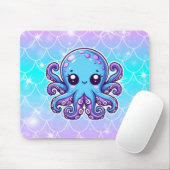 Tapis De Souris Pieuvre bleue mignonne (Avec souris)