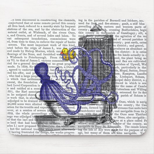 Tapis De Souris Pieuvre dans le bain 2 (Devant)