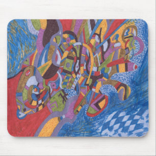 Tapis De Souris Pieuvre spatiale, abstraite