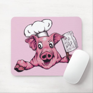 Tapis De Souris Piggy The Hamiciac Maniac Cartoon Pig Chef Art