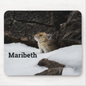 Tapis De Souris Pika dans la neige avec VOTRE NOM (Devant)