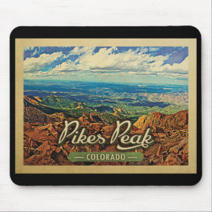 Tapis De Souris Pikes Peak Colorado Vintage voyage