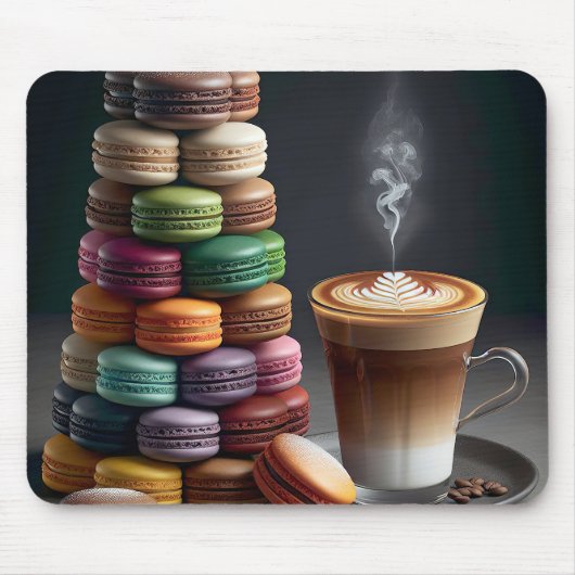 Tapis De Souris Pile Macaron avec latte (Devant)