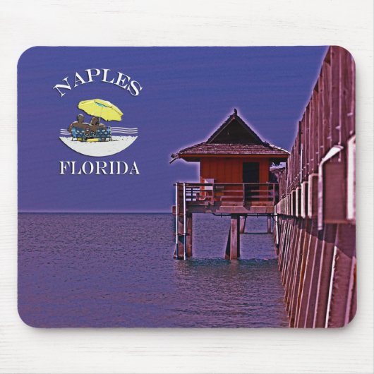 Tapis De Souris Pilier de Naples dans les bleus (Devant)