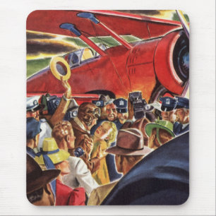 Tapis De Souris Pilote d'avion à une seule hélice vintage avec Pap