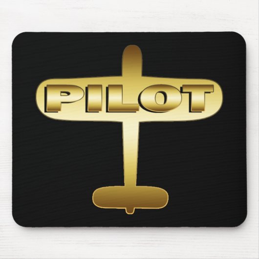 TAPIS DE SOURIS PILOTE D'AVION D'OR (Devant)