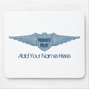 Tapis De Souris Pilote privé Blue Wings