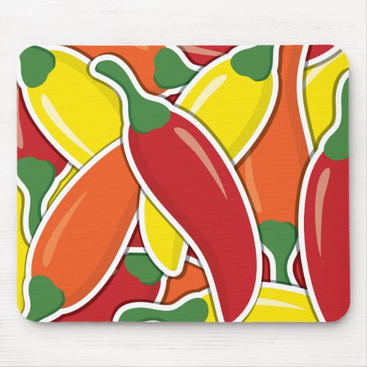 Tapis De Souris Piments de piment mélangés Funky (Devant)