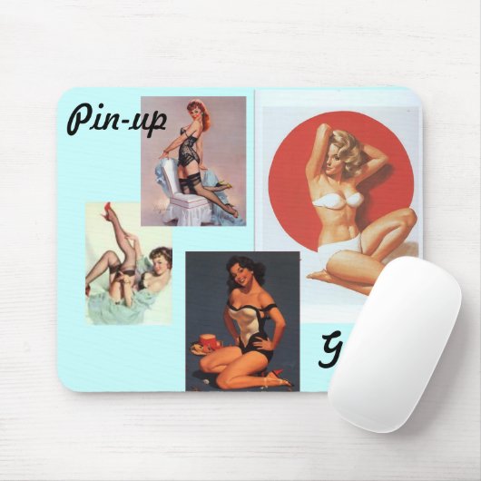 Tapis De Souris Pin-up Fille mousepad (Avec souris)