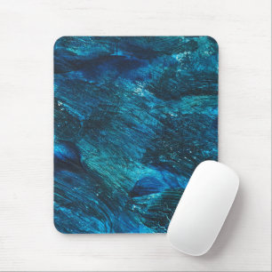 Tapis De Souris Pinceau de paillettes turquoise bleu