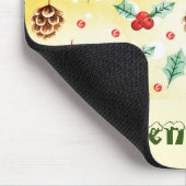 Tapis De Souris Pine Cones et Motif de Noël Holly (Coin)