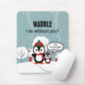 Tapis De Souris Pingouin Bébé Gris Mignonne En Neige D'Hiver (Avec souris)