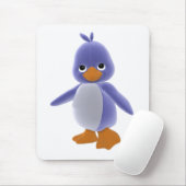 Tapis De Souris Pingouin bleu Mousepad de Plushie Toon (Avec souris)