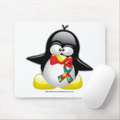 Tapis De Souris Pingouin d'autisme (Avec souris)