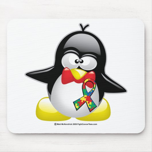 Tapis De Souris Pingouin d'autisme (Devant)